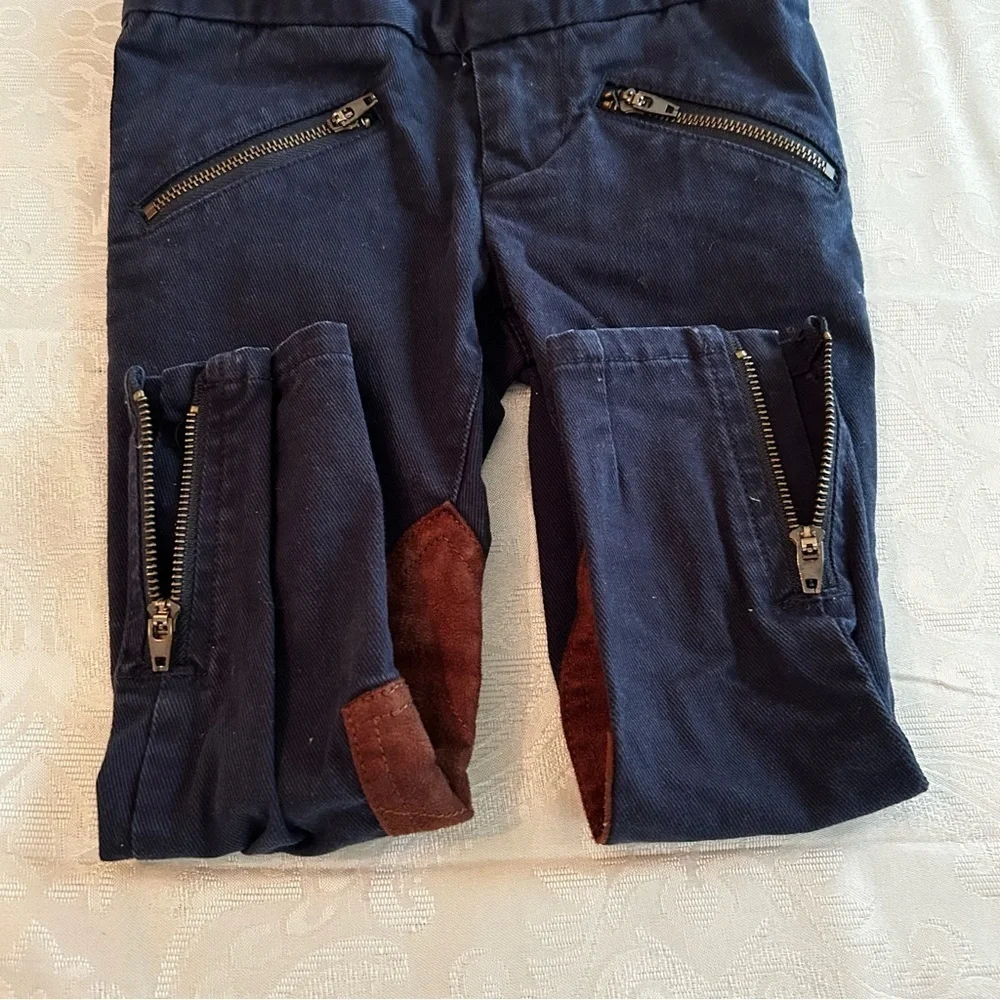 RALPH LAUREN Denim Leggings with Faux Leather Detailing